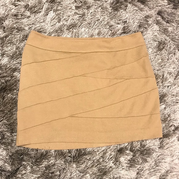 EXPRESS sparkling gold mini Skirt - Picture 1 of 4